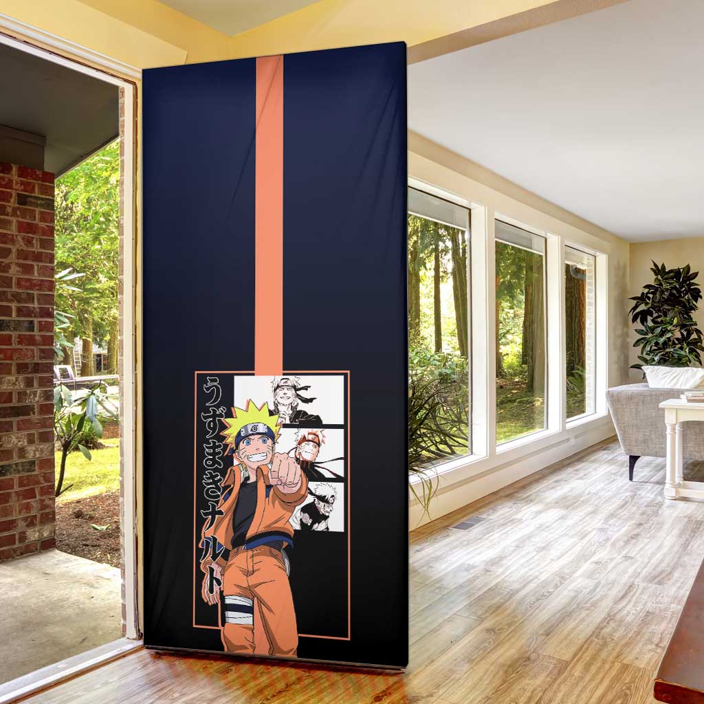 Naruto Uzumaki Naruto Door Cover with Rasengan and Energetic Ninja Pose Design - The Mazicc