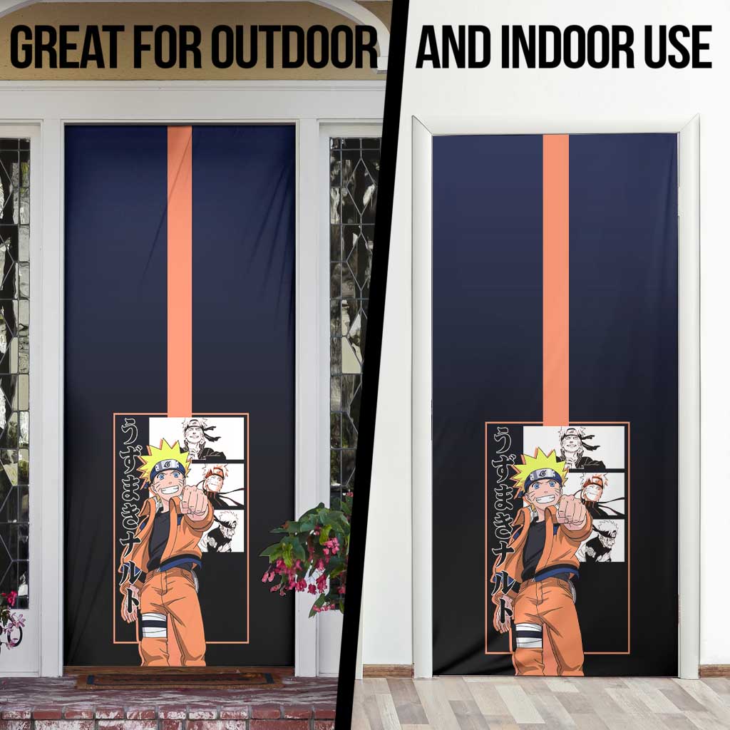 Naruto Uzumaki Naruto Door Cover with Rasengan and Energetic Ninja Pose Design - The Mazicc