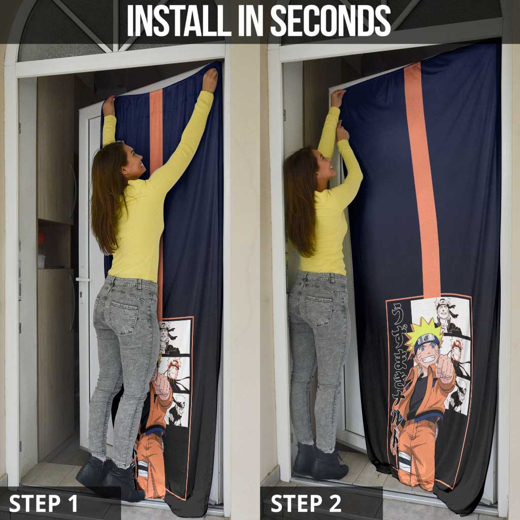 Naruto Uzumaki Naruto Door Cover with Rasengan and Energetic Ninja Pose Design - The Mazicc