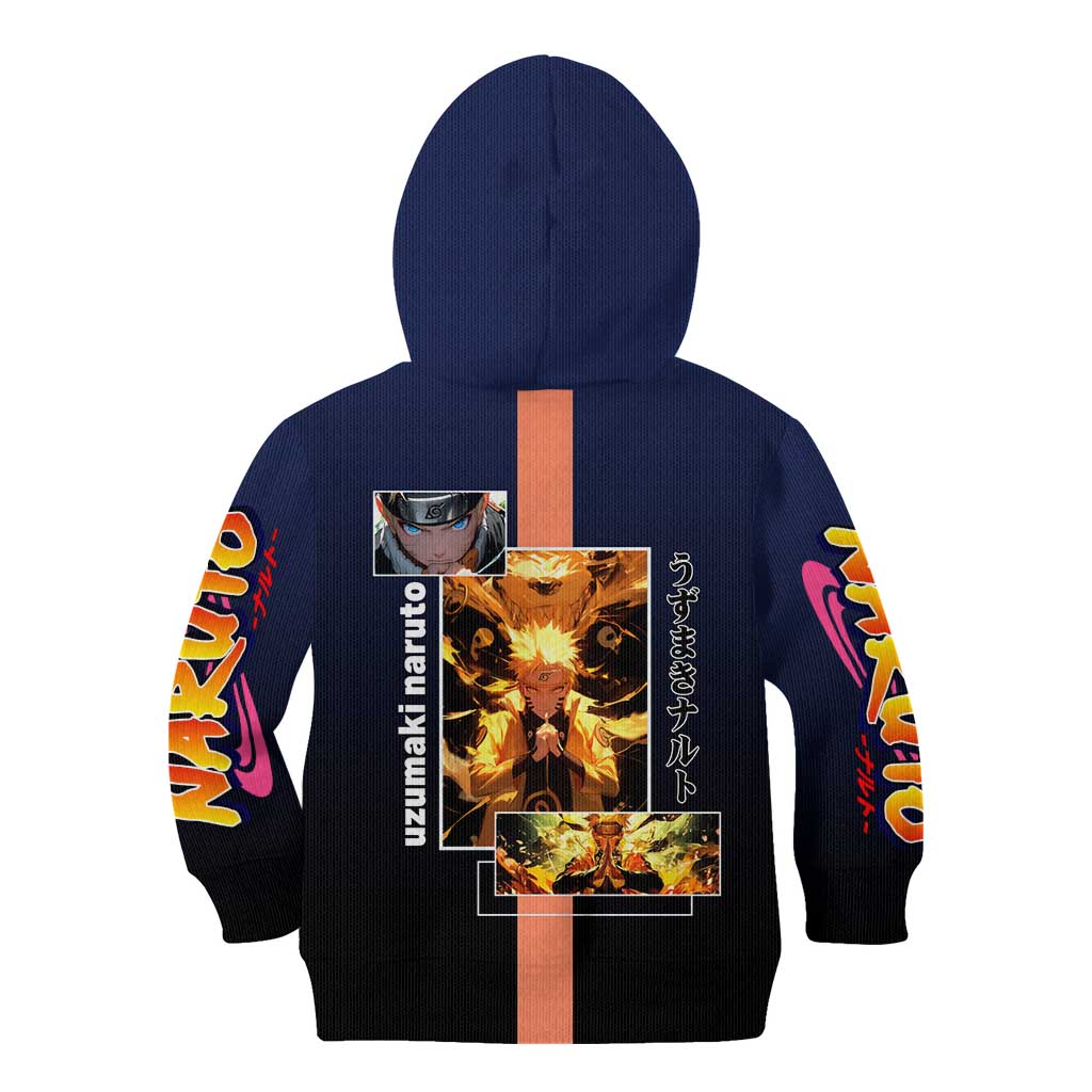 Naruto Uzumaki Naruto Kid Hoodie with Rasengan and Energetic Ninja Pose Design - The Mazicc
