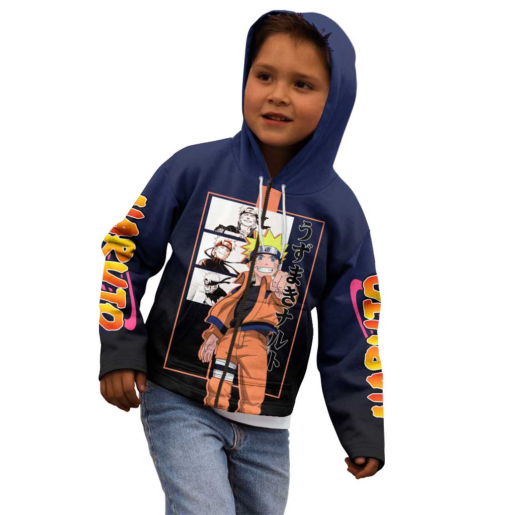 Naruto Uzumaki Naruto Kid Hoodie with Rasengan and Energetic Ninja Pose Design - The Mazicc
