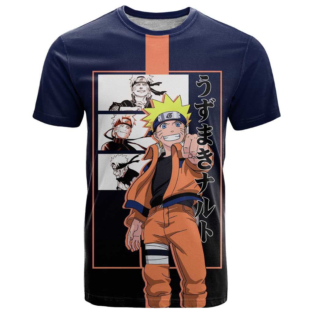 Naruto Uzumaki Naruto T Shirt with Rasengan and Energetic Ninja Pose Design - The Mazicc