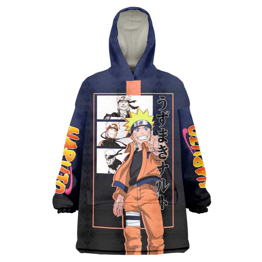 Naruto Uzumaki Naruto Wearable Blanket Hoodie with Rasengan and Energetic Ninja Pose Design - The Mazicc