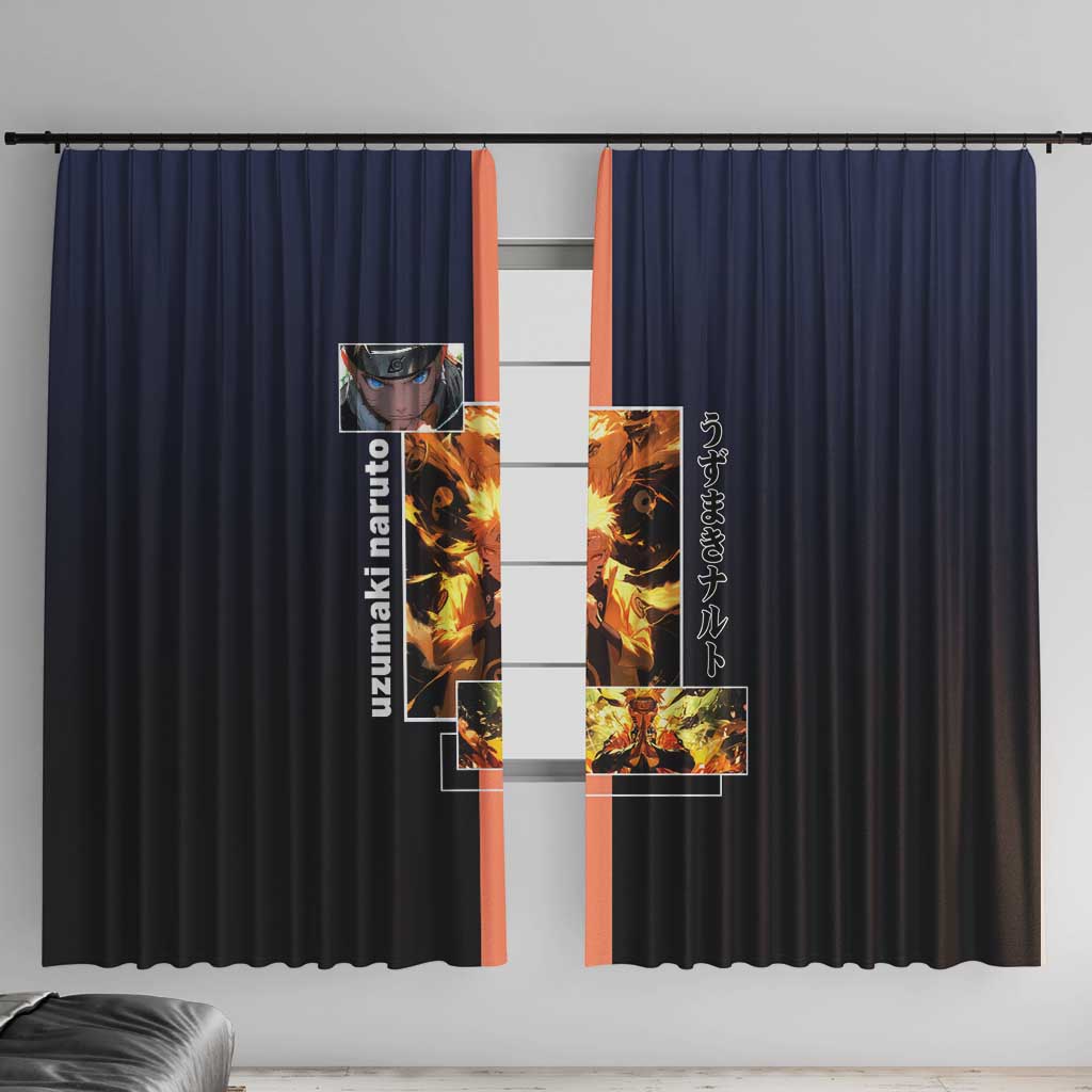Naruto Uzumaki Naruto Window Curtain with Rasengan and Energetic Ninja Pose Design - The Mazicc