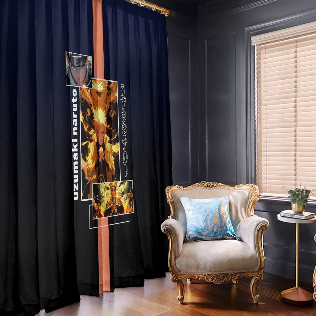 Naruto Uzumaki Naruto Window Curtain with Rasengan and Energetic Ninja Pose Design - The Mazicc