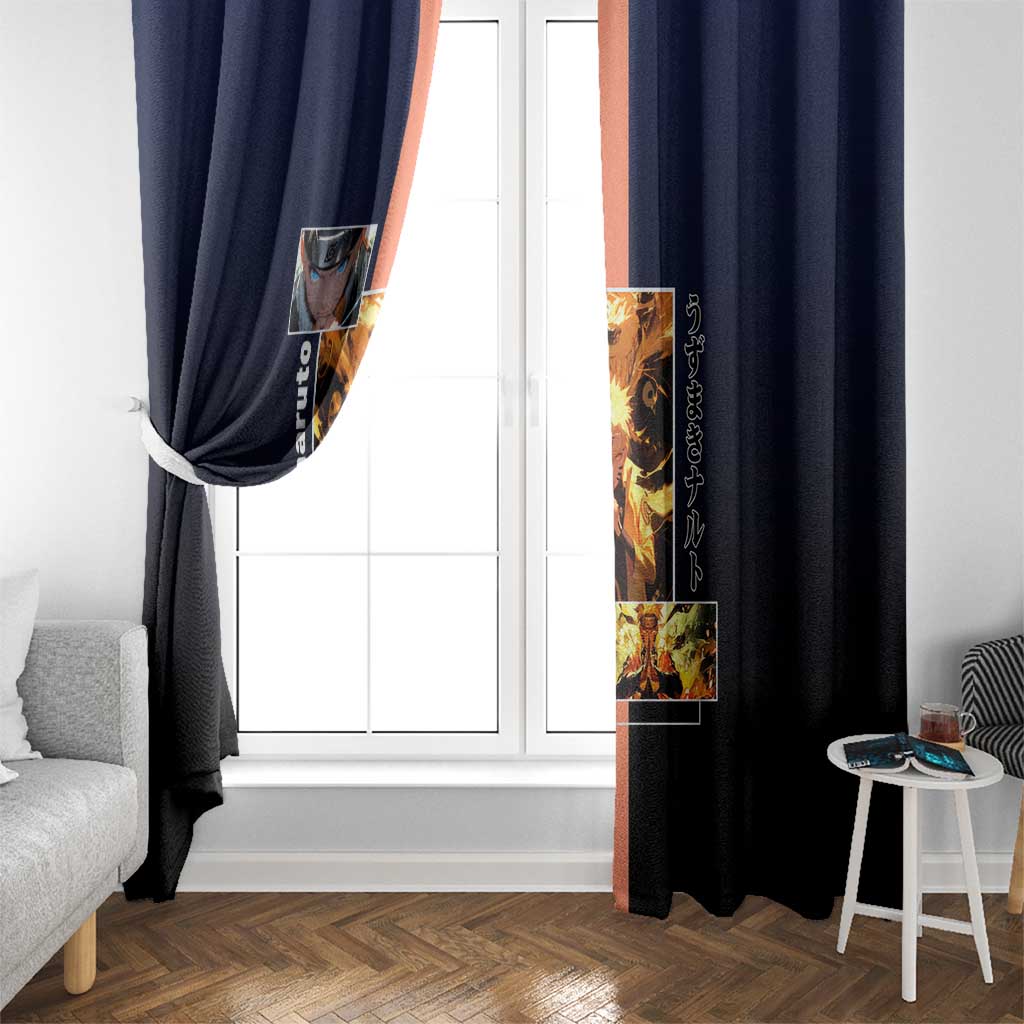 Naruto Uzumaki Naruto Window Curtain with Rasengan and Energetic Ninja Pose Design - The Mazicc