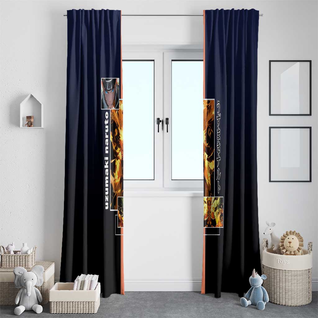 Naruto Uzumaki Naruto Window Curtain with Rasengan and Energetic Ninja Pose Design - The Mazicc