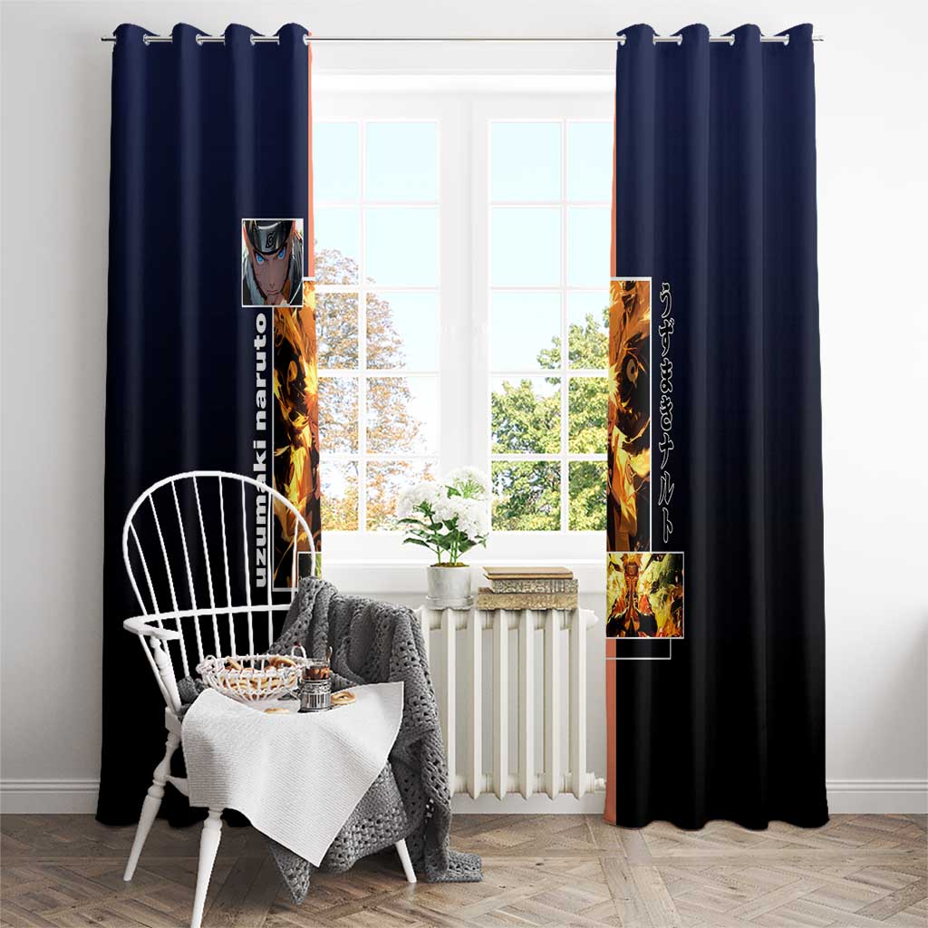Naruto Uzumaki Naruto Window Curtain with Rasengan and Energetic Ninja Pose Design - The Mazicc