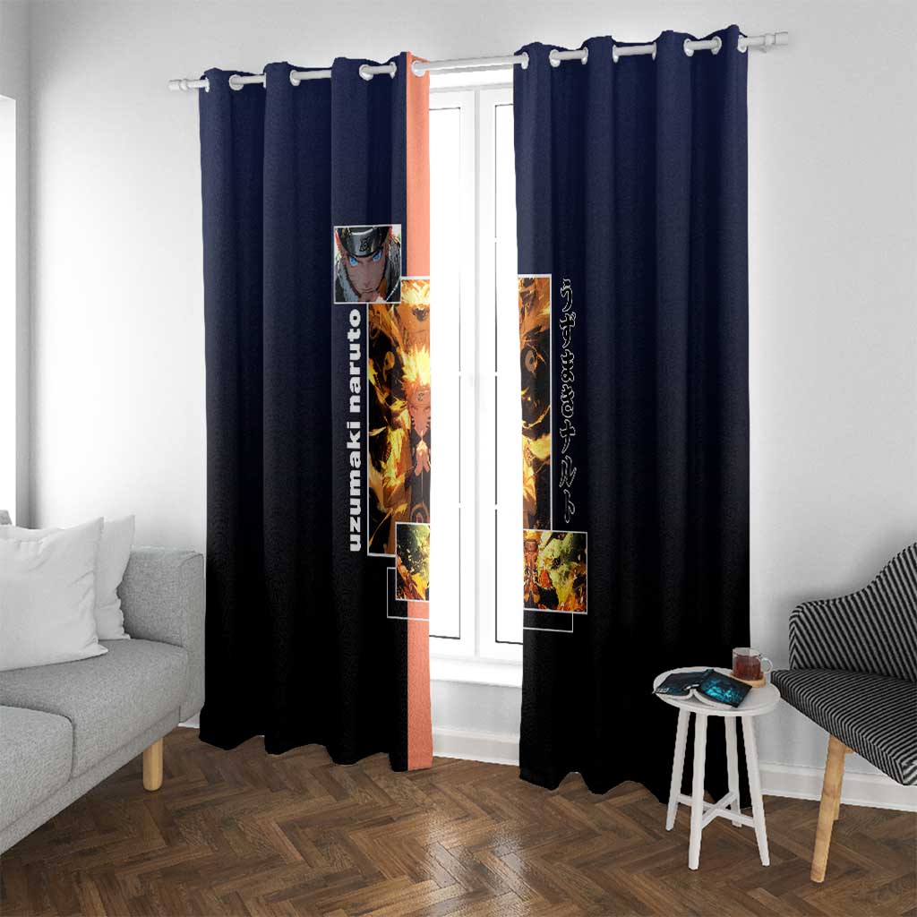 Naruto Uzumaki Naruto Window Curtain with Rasengan and Energetic Ninja Pose Design - The Mazicc