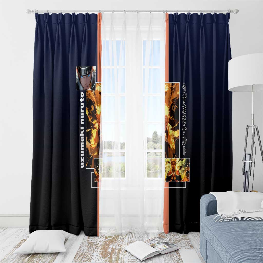 Naruto Uzumaki Naruto Window Curtain with Rasengan and Energetic Ninja Pose Design - The Mazicc