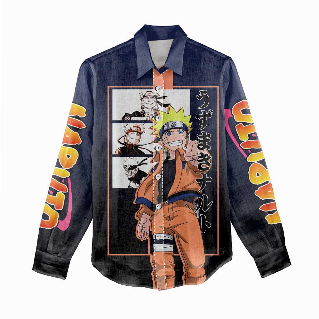 Naruto Uzumaki Naruto Women Casual Shirt with Rasengan and Energetic Ninja Pose Design - The Mazicc