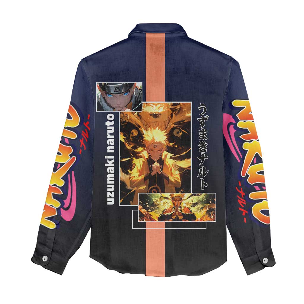 Naruto Uzumaki Naruto Women Casual Shirt with Rasengan and Energetic Ninja Pose Design - The Mazicc