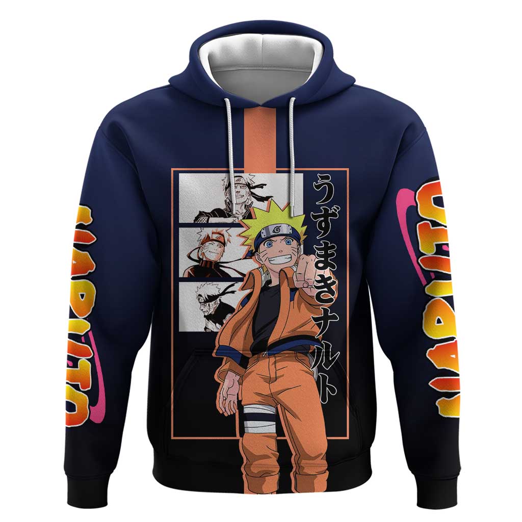 Naruto Uzumaki Naruto Zip Hoodie with Rasengan and Energetic Ninja Pose Design - The Mazicc