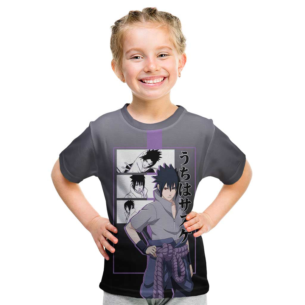 Sasuke Uchiha Naruto Kid T Shirt with Chidori and Intense Battle Pose Design - The Mazicc