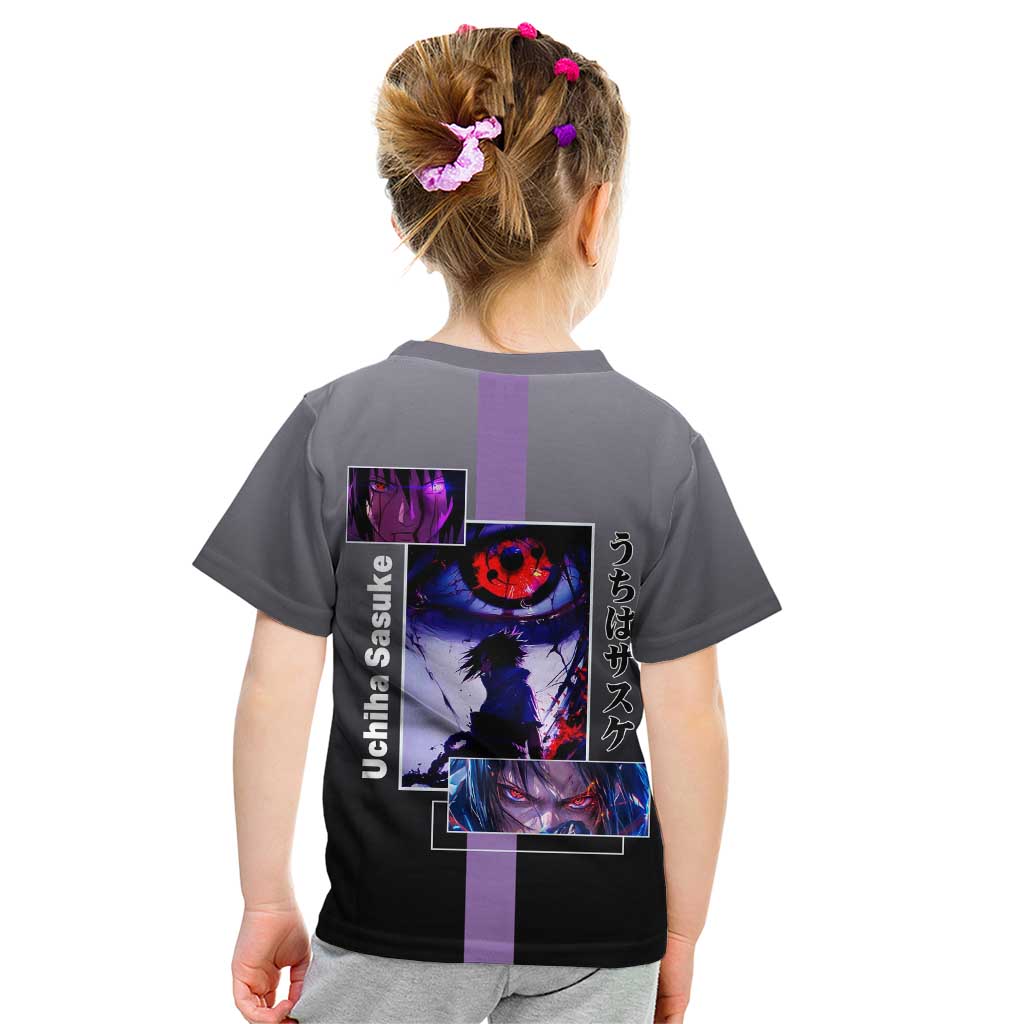 Sasuke Uchiha Naruto Kid T Shirt with Chidori and Intense Battle Pose Design - The Mazicc