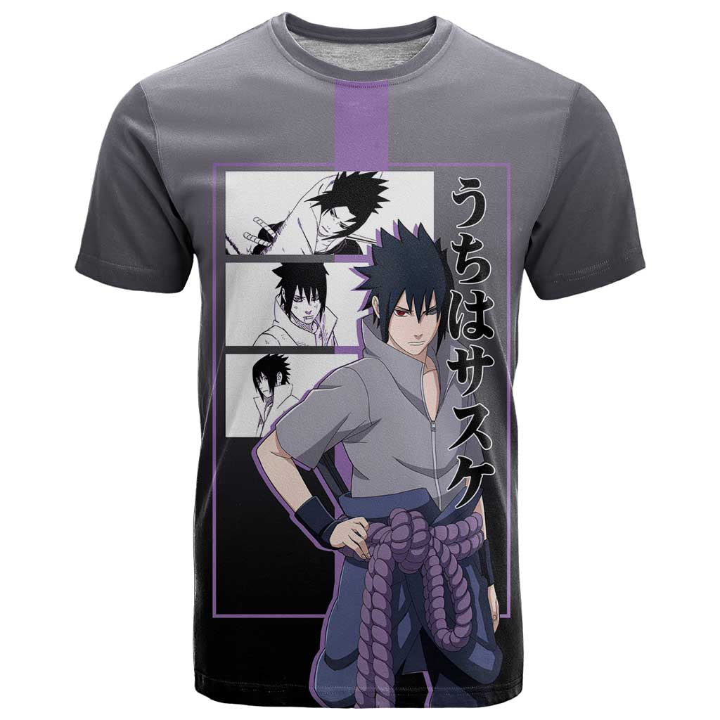 Sasuke Uchiha Naruto T Shirt with Chidori and Intense Battle Pose Design - The Mazicc