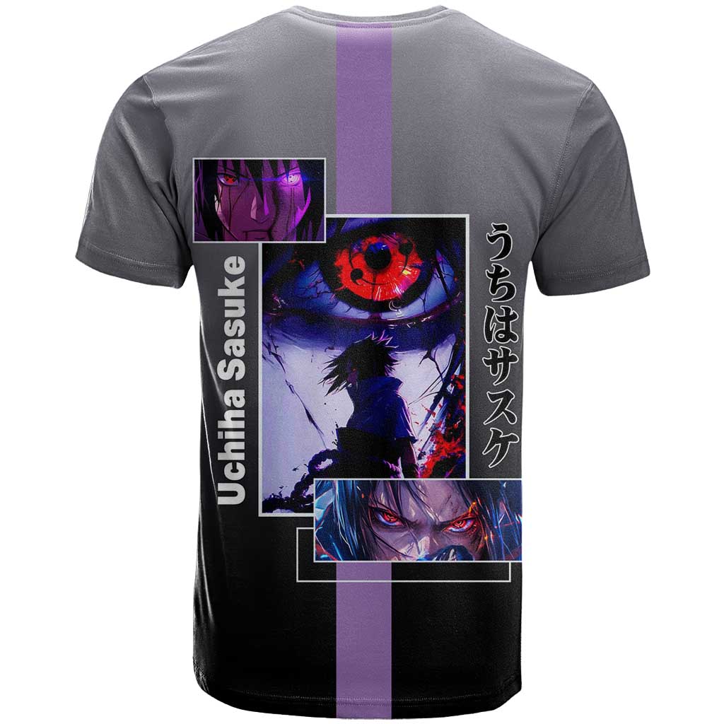 Sasuke Uchiha Naruto T Shirt with Chidori and Intense Battle Pose Design - The Mazicc