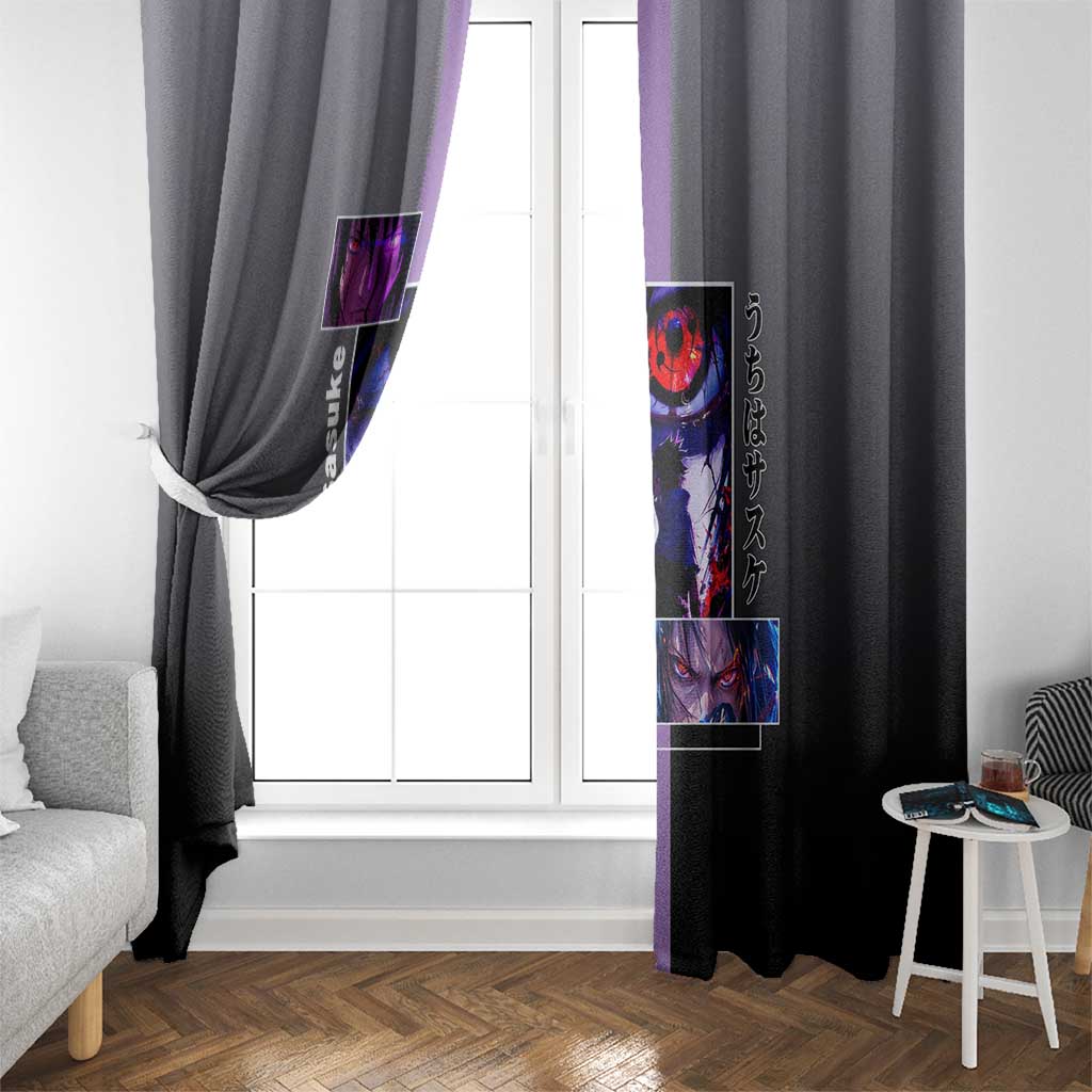 Sasuke Uchiha Naruto Window Curtain with Chidori and Intense Battle Pose Design - The Mazicc
