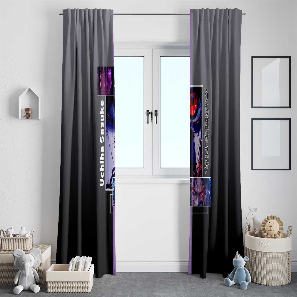Sasuke Uchiha Naruto Window Curtain with Chidori and Intense Battle Pose Design - The Mazicc