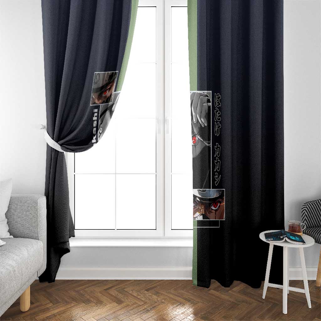 Kakashi Hatake Naruto Window Curtain with Sharingan Eye and Dynamic Ninja Pose Design - The Mazicc
