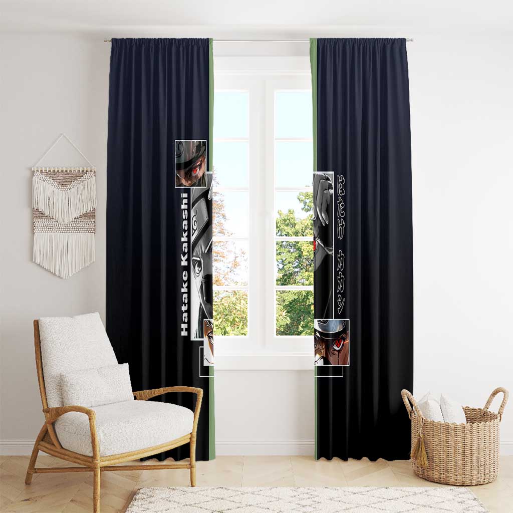 Kakashi Hatake Naruto Window Curtain with Sharingan Eye and Dynamic Ninja Pose Design - The Mazicc