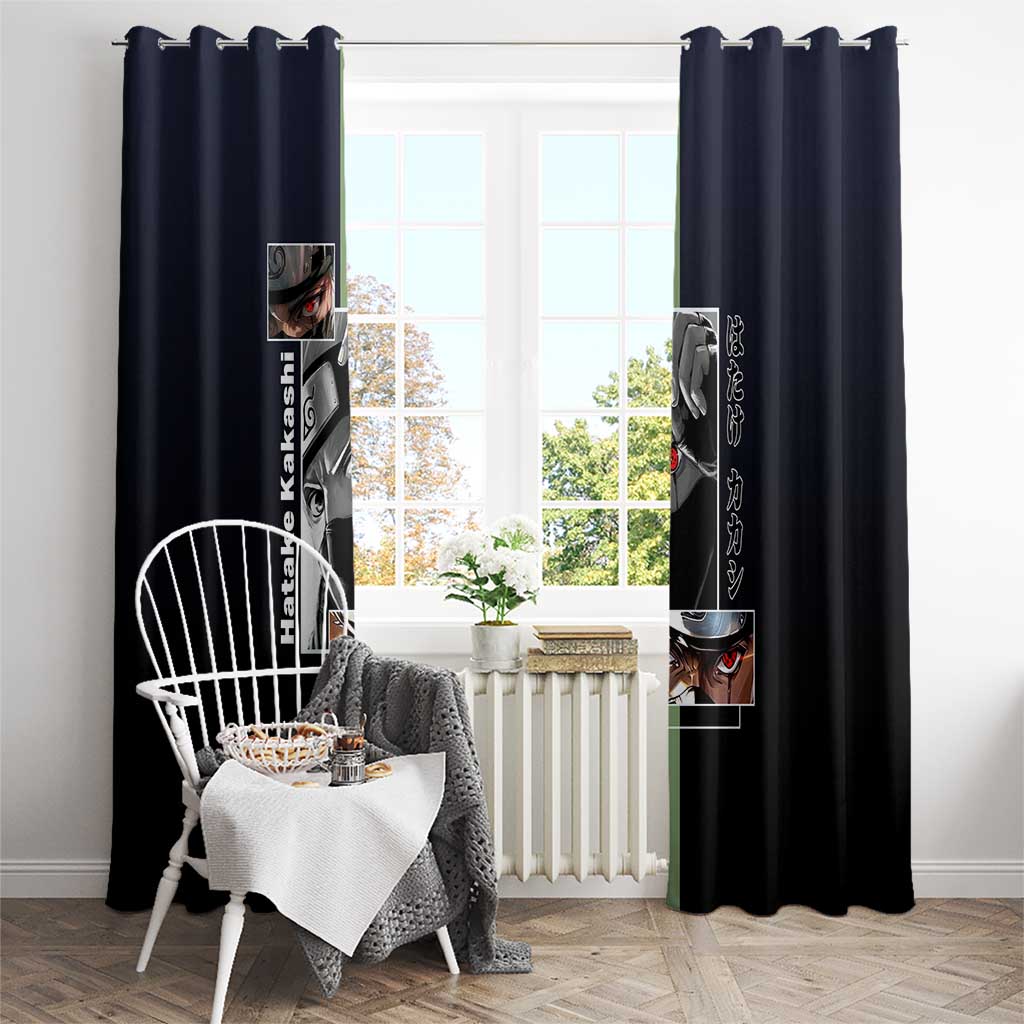 Kakashi Hatake Naruto Window Curtain with Sharingan Eye and Dynamic Ninja Pose Design - The Mazicc