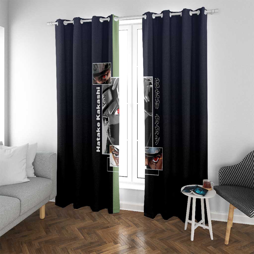 Kakashi Hatake Naruto Window Curtain with Sharingan Eye and Dynamic Ninja Pose Design - The Mazicc