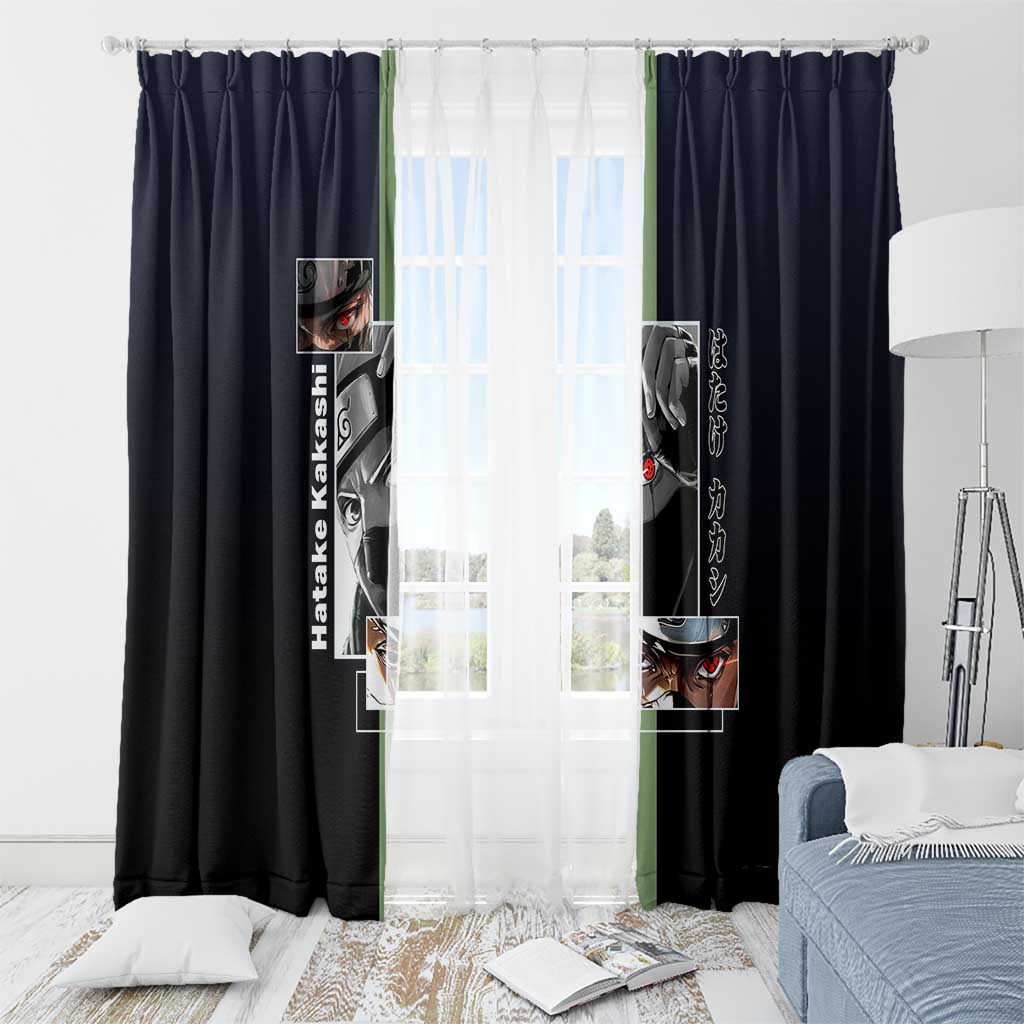 Kakashi Hatake Naruto Window Curtain with Sharingan Eye and Dynamic Ninja Pose Design - The Mazicc