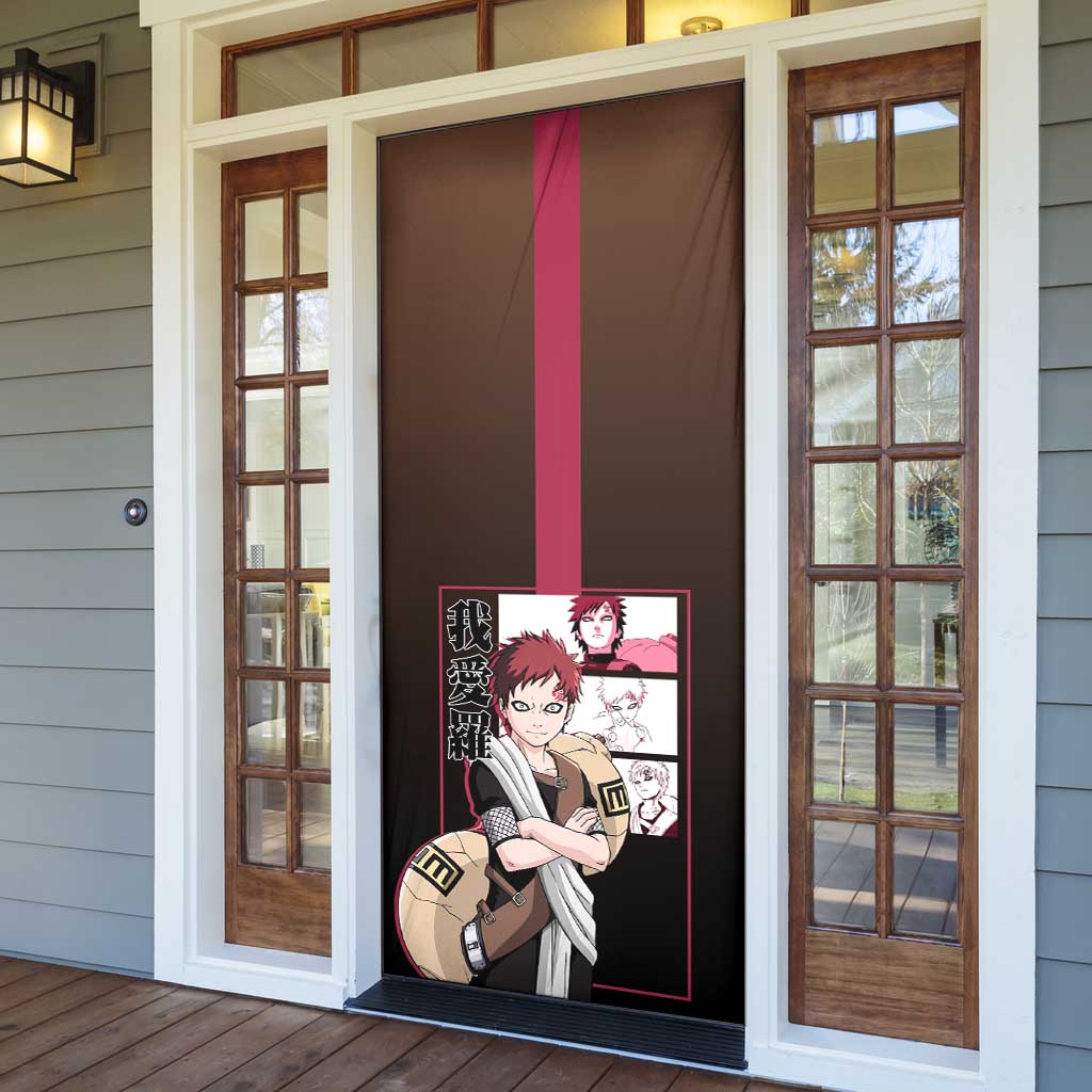 Gaara Naruto Door Cover Sand Powers and Fierce Battle Pose Design - The Mazicc