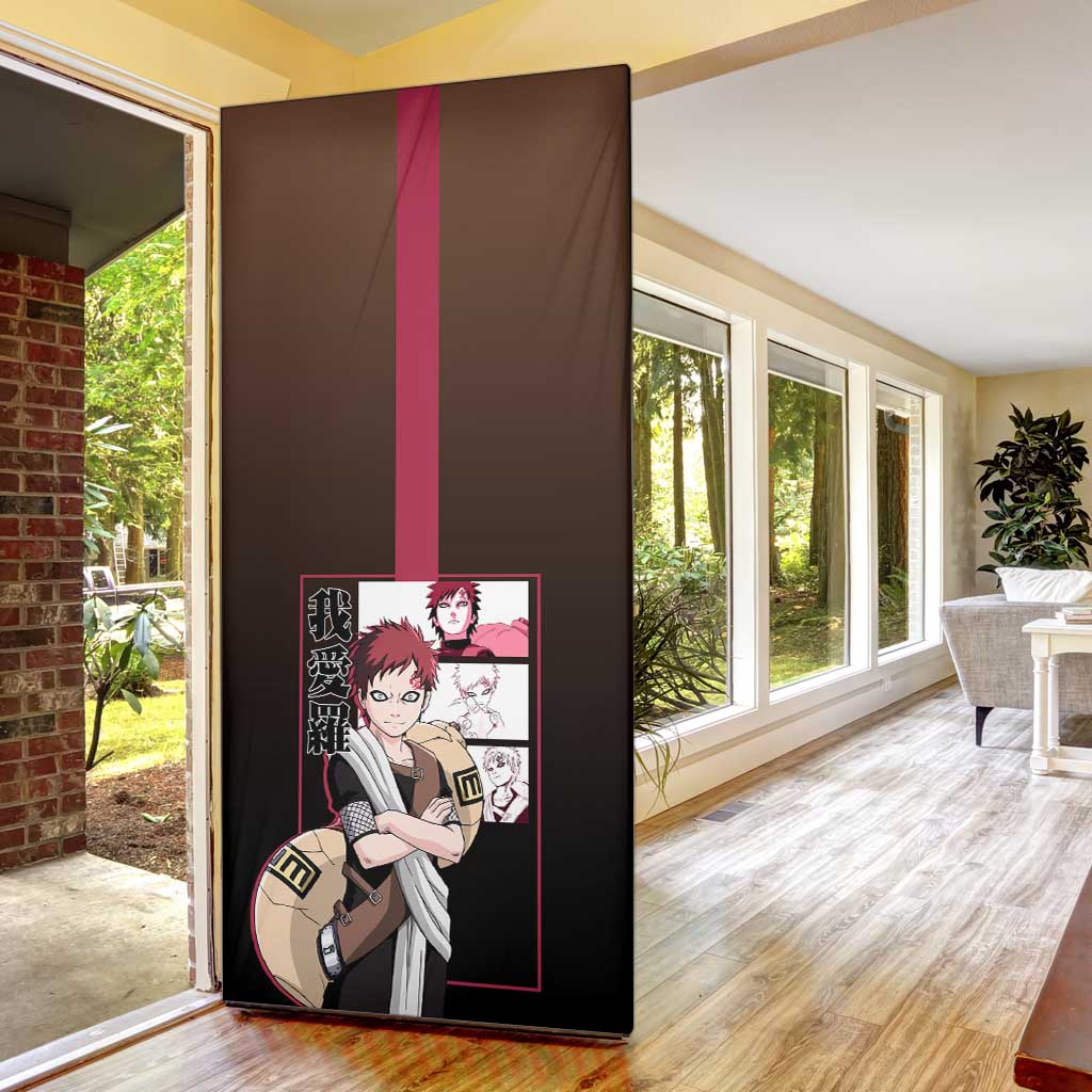 Gaara Naruto Door Cover Sand Powers and Fierce Battle Pose Design - The Mazicc