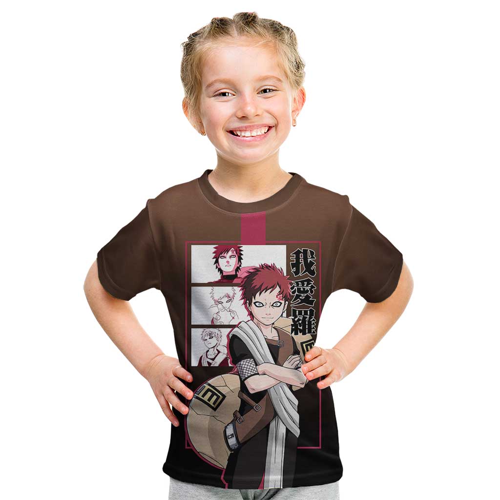 Gaara Naruto Kid T Shirt Sand Powers and Fierce Battle Pose Design - The Mazicc