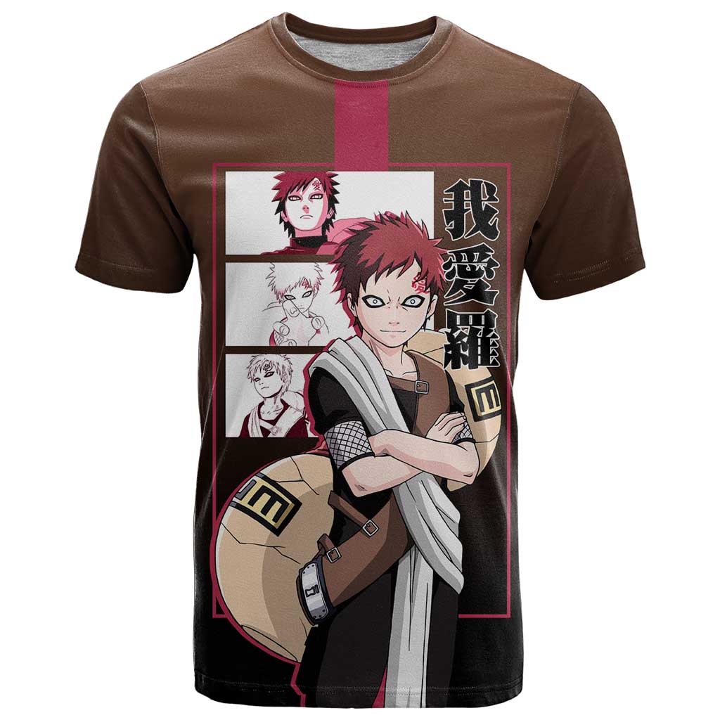 Gaara Naruto T Shirt Sand Powers and Fierce Battle Pose Design - The Mazicc