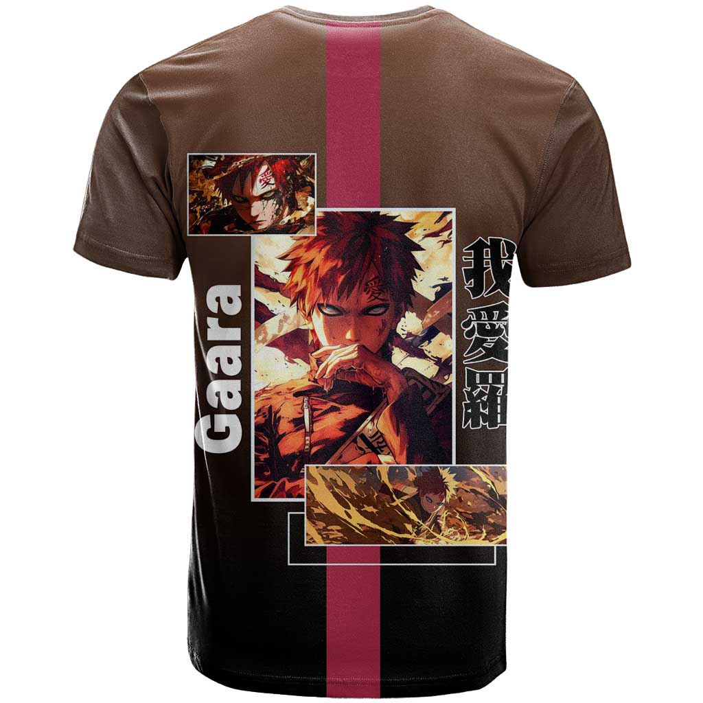 Gaara Naruto T Shirt Sand Powers and Fierce Battle Pose Design - The Mazicc