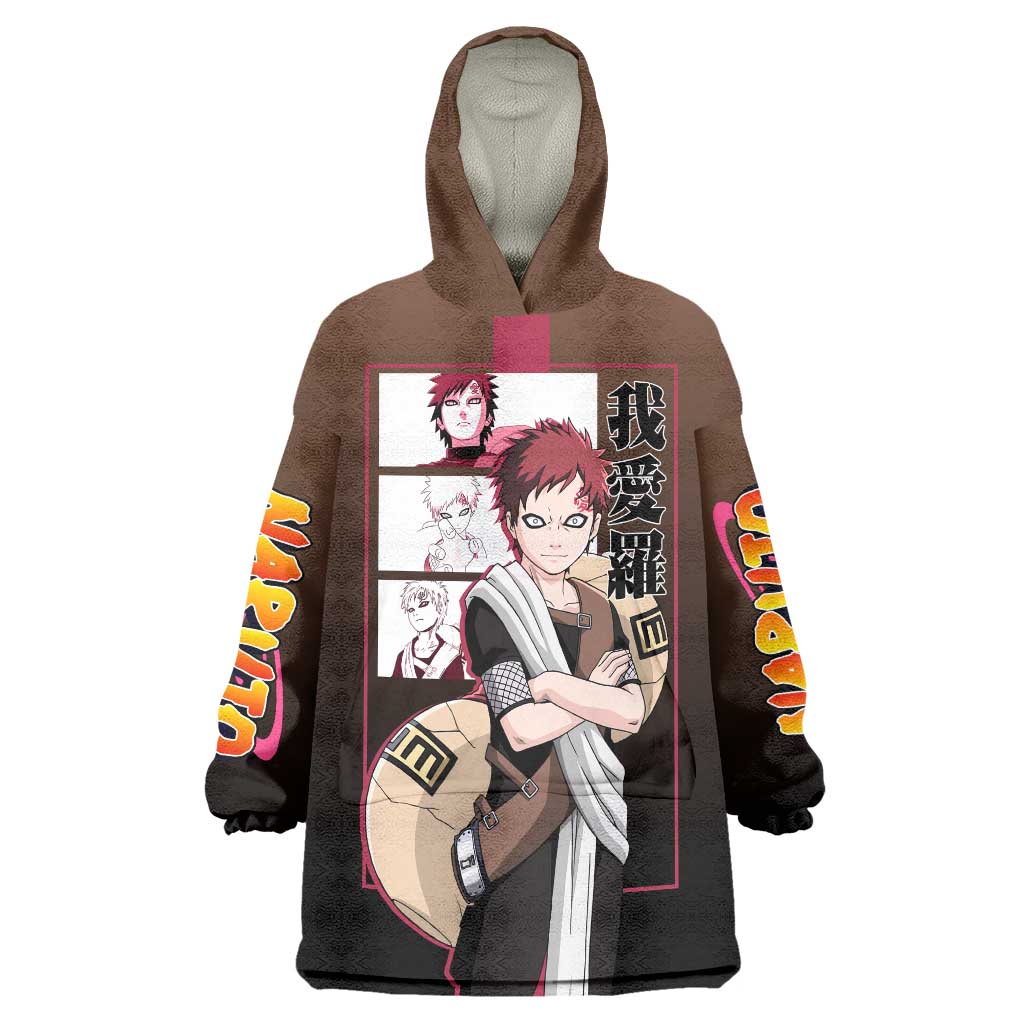 Gaara Naruto Wearable Blanket Hoodie Sand Powers and Fierce Battle Pose Design - The Mazicc