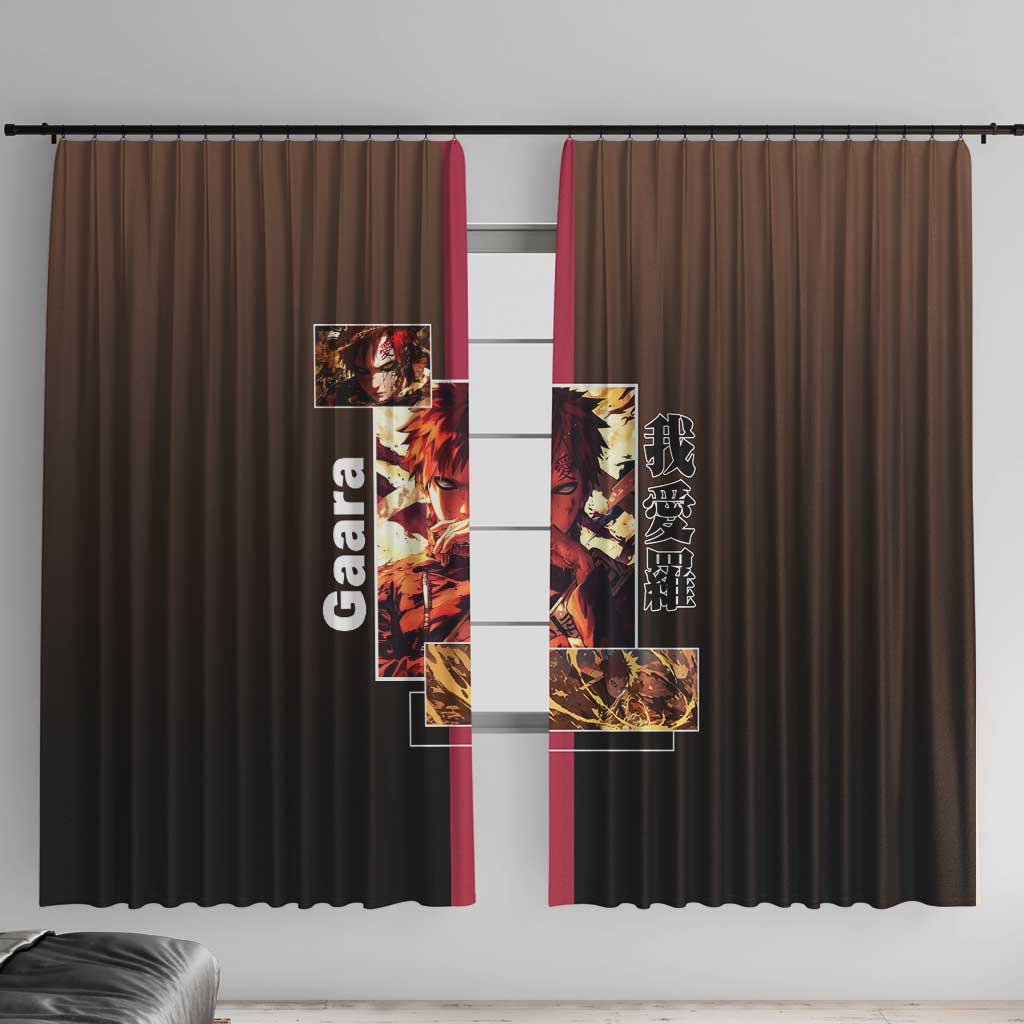 Gaara Naruto Window Curtain Sand Powers and Fierce Battle Pose Design - The Mazicc