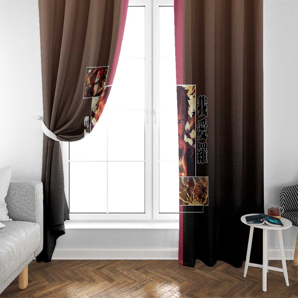 Gaara Naruto Window Curtain Sand Powers and Fierce Battle Pose Design - The Mazicc