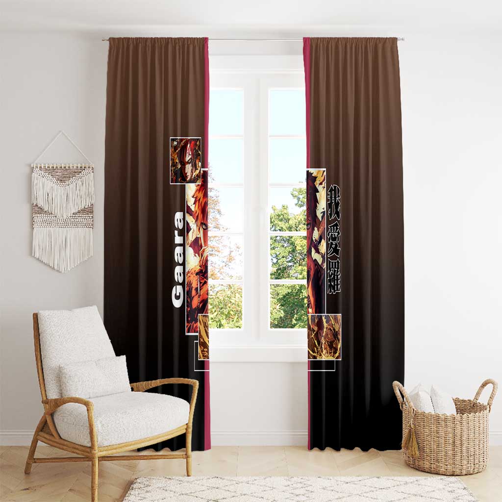 Gaara Naruto Window Curtain Sand Powers and Fierce Battle Pose Design - The Mazicc