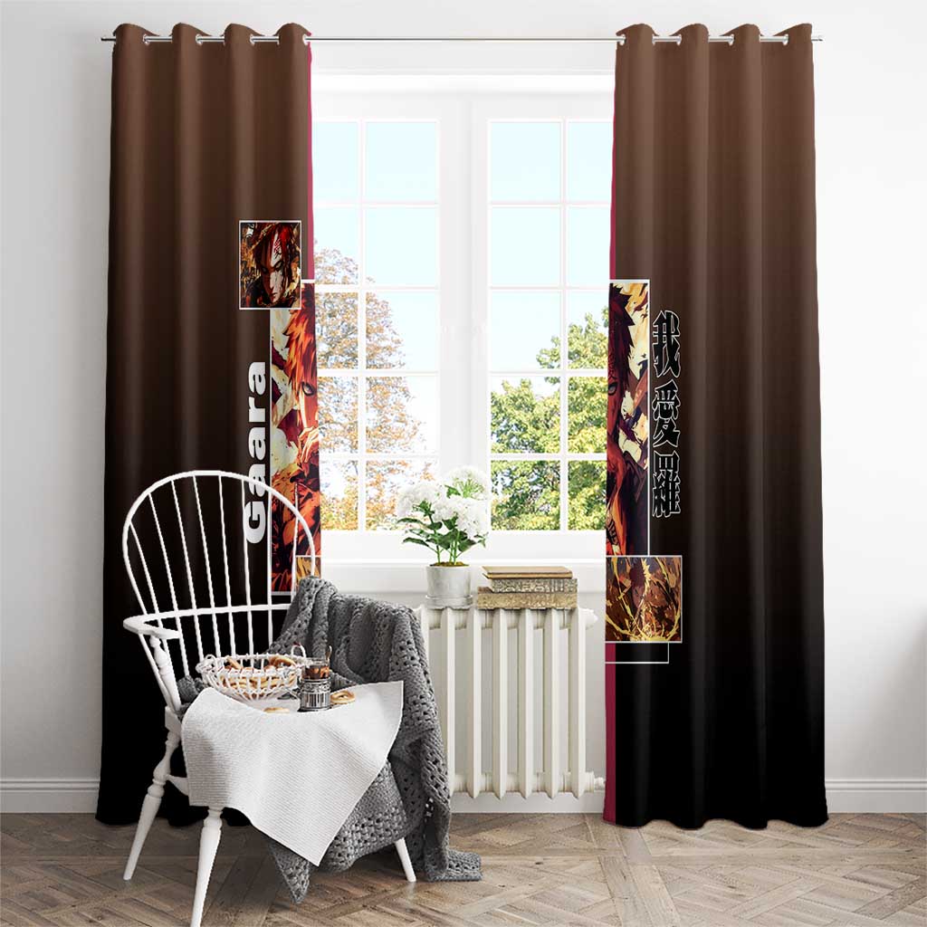 Gaara Naruto Window Curtain Sand Powers and Fierce Battle Pose Design - The Mazicc