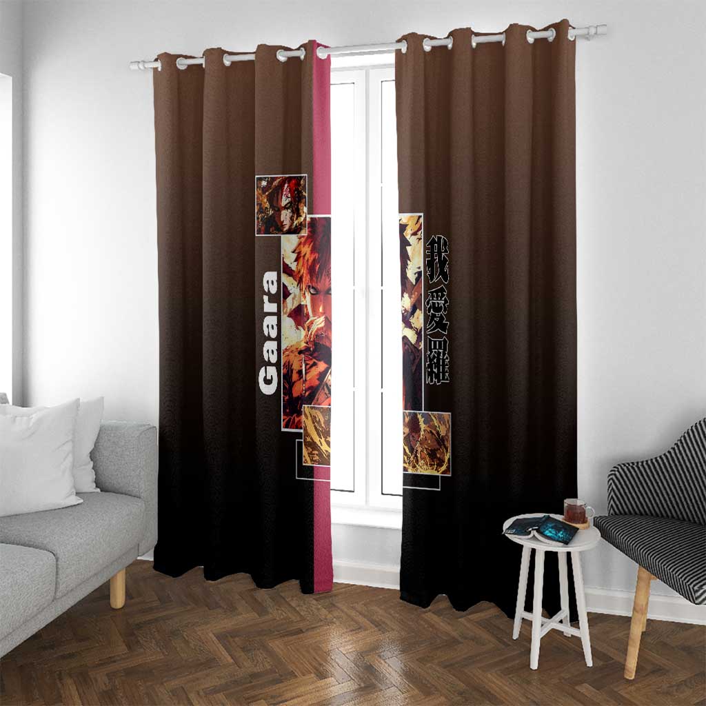 Gaara Naruto Window Curtain Sand Powers and Fierce Battle Pose Design - The Mazicc