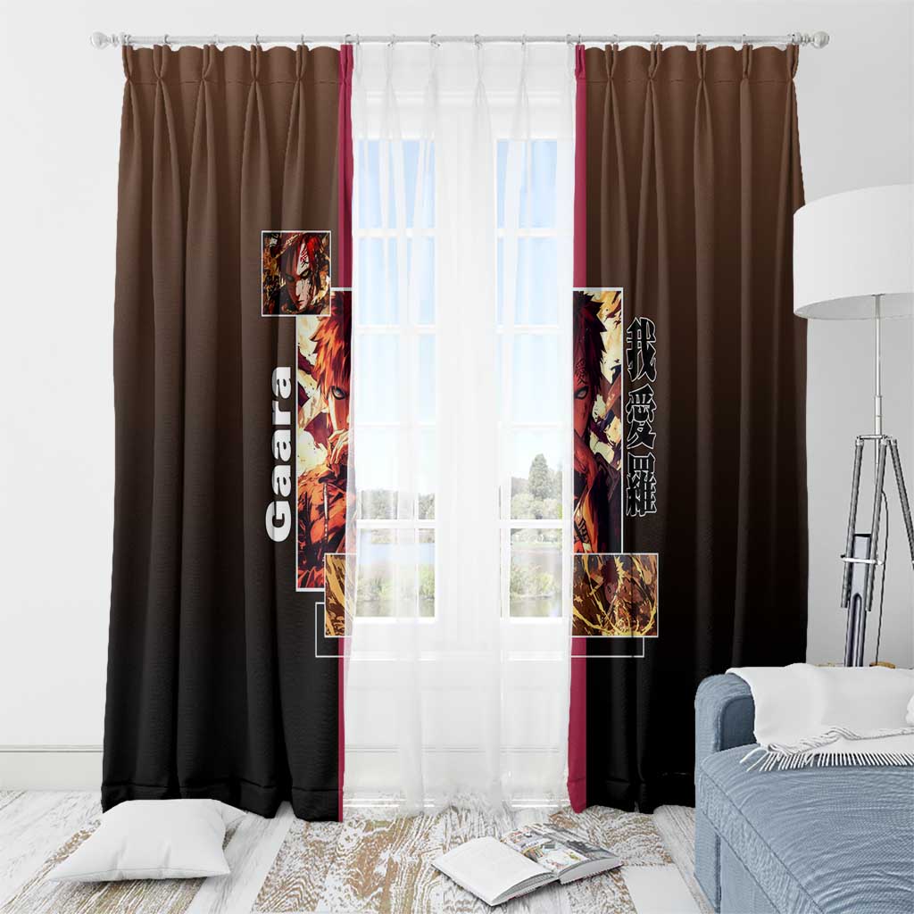 Gaara Naruto Window Curtain Sand Powers and Fierce Battle Pose Design - The Mazicc