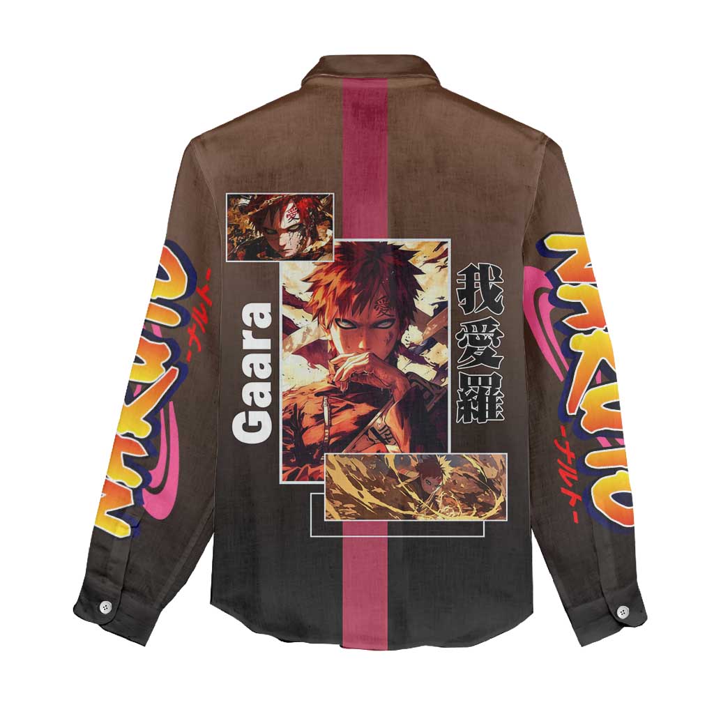 Gaara Naruto Women Casual Shirt Sand Powers and Fierce Battle Pose Design - The Mazicc
