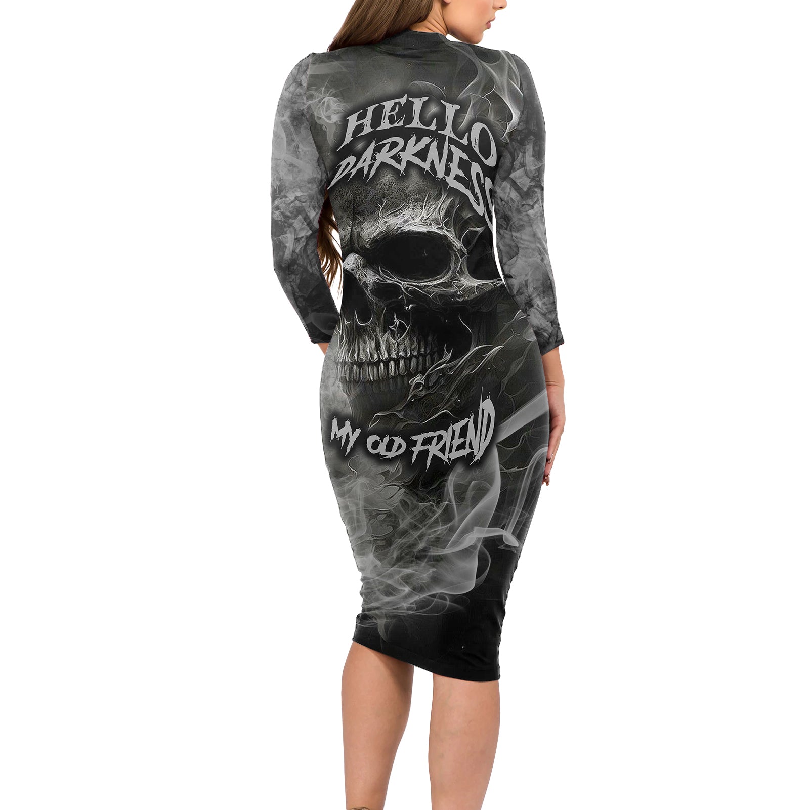 hello-darkness-my-old-friend-skull-long-sleeve-bodycon-dress