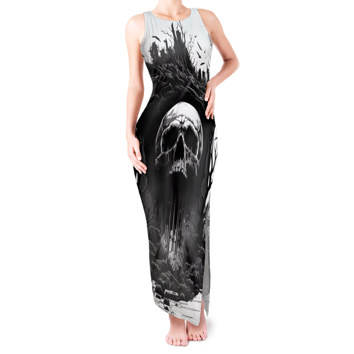 if-i-stand-alone-i-know-im-with-someone-i-can-trust-skull-tank-maxi-dress