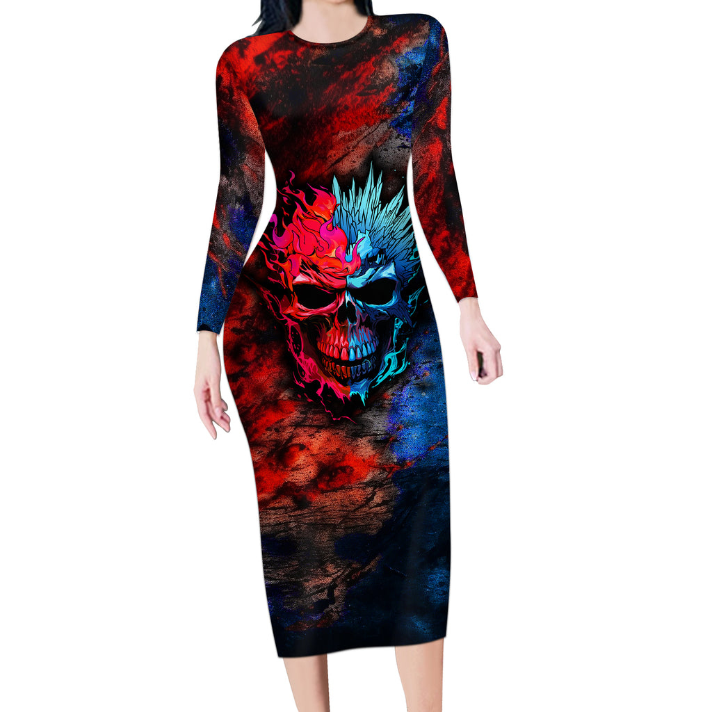 be-careful-skull-long-sleeve-bodycon-dress