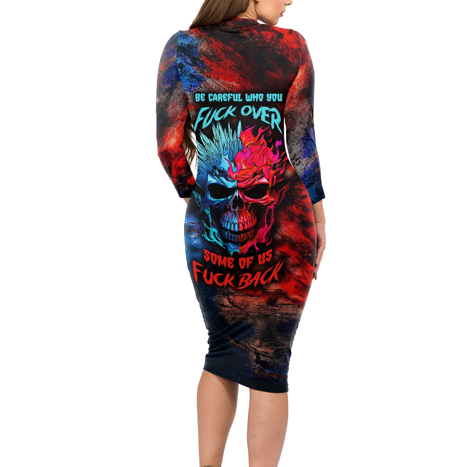 be-careful-skull-long-sleeve-bodycon-dress