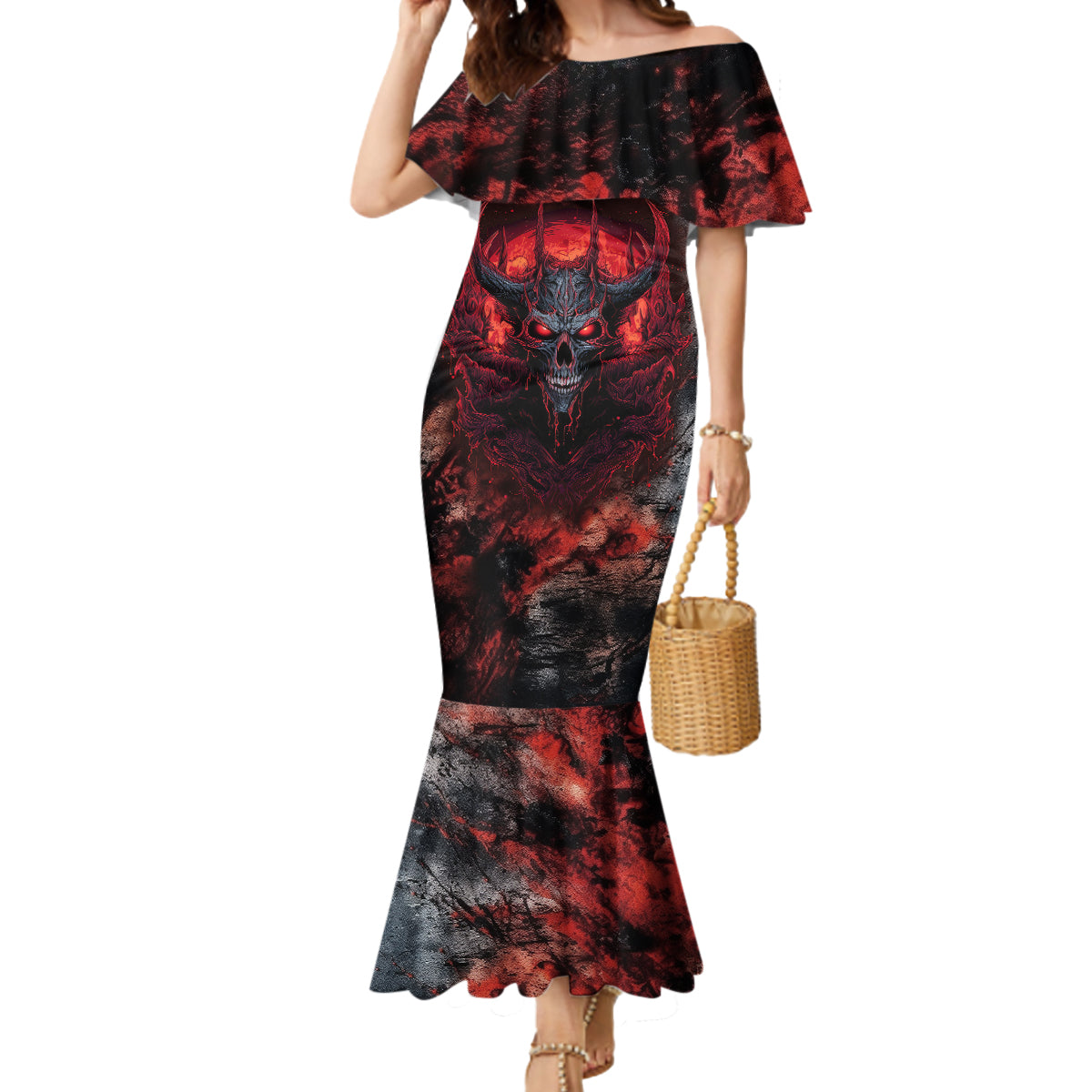 i-can-fix-stupid-but-its-gonna-hurt-skull-mermaid-dress