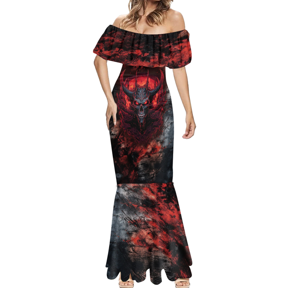 i-can-fix-stupid-but-its-gonna-hurt-skull-mermaid-dress