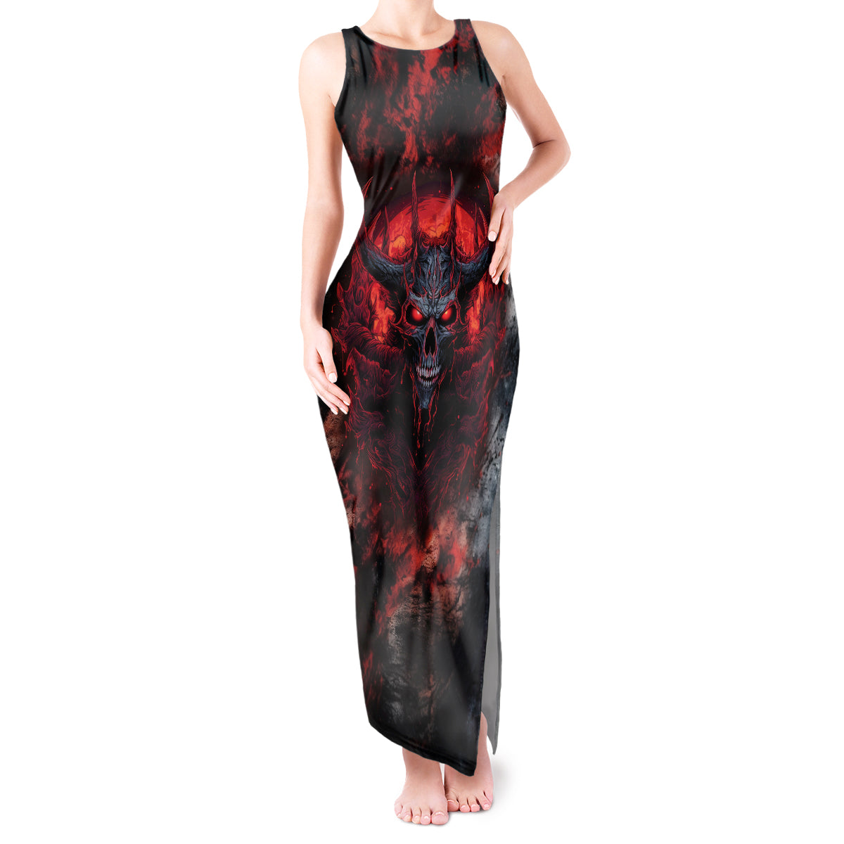 i-can-fix-stupid-but-its-gonna-hurt-skull-tank-maxi-dress