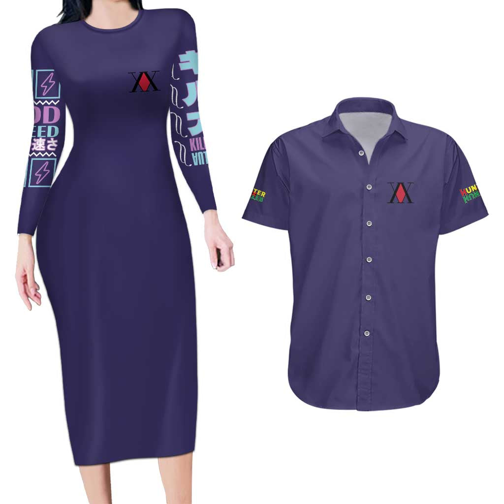 Killua Zoldyck V2 Hunter x Hunter Couples Matching Long Sleeve Bodycon Dress and Hawaiian Shirt Anime Style