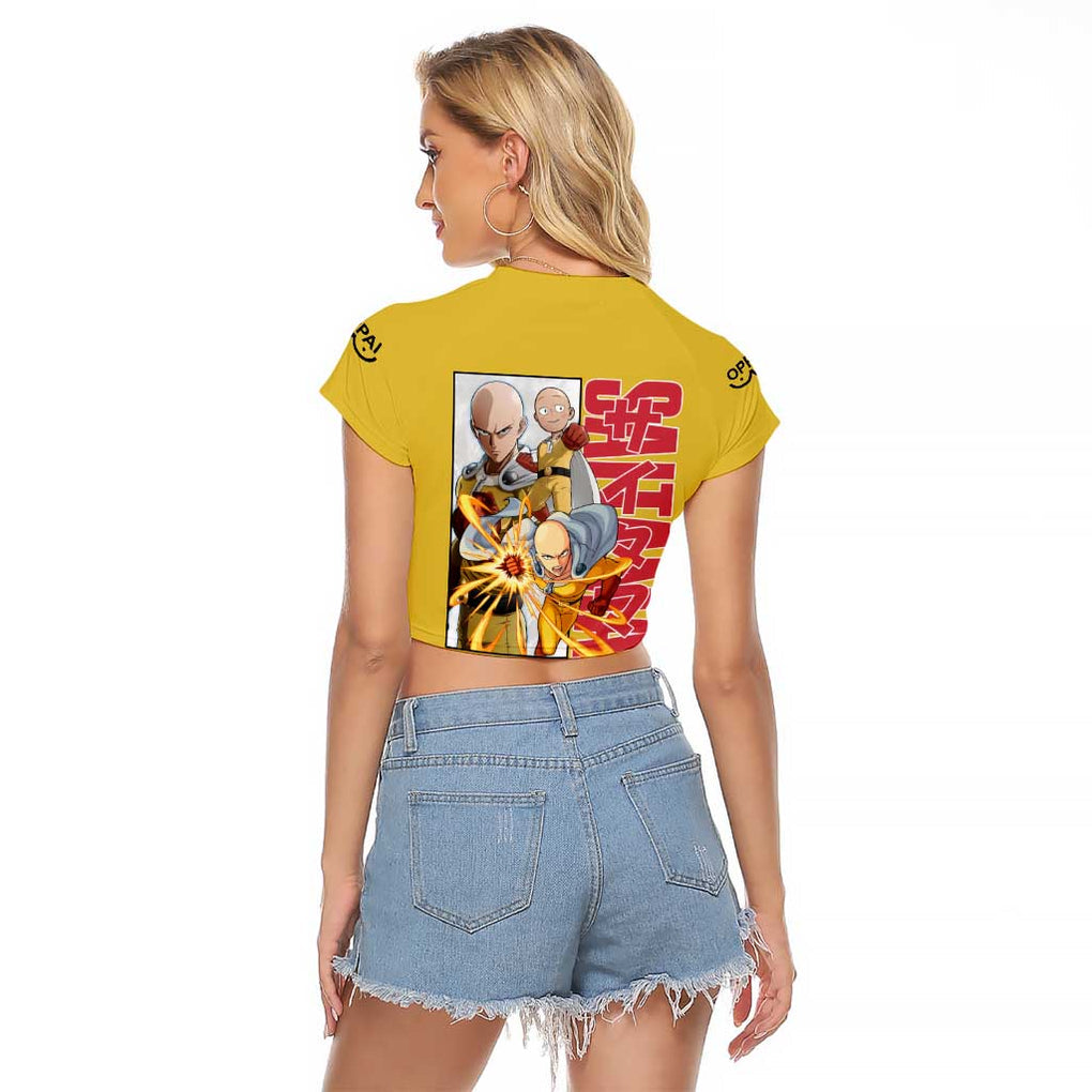 Saitama -  One Punch Man Raglan Cropped T Shirt Anime Japan Style